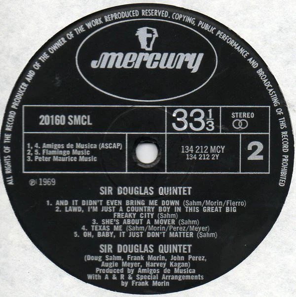 Sir Douglas Quintet - Mendocino (LP, Album) - Image 4