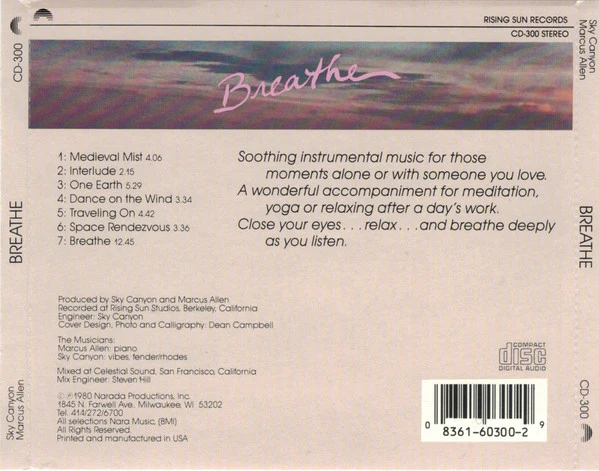 Sky Canyon and Marcus Allen - Breathe (CD, Album, RE) - Image 2