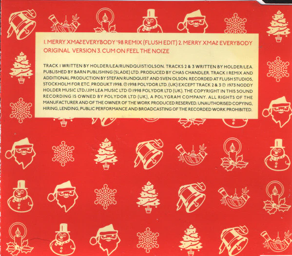 Slade Vs. Flush (8) - Merry Xmaƨ Everybody '98 Remix (CD, Single) - Image 2