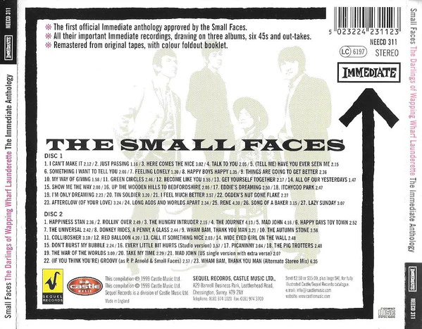 Small Faces - The Darlings Of Wapping Wharf Launderette - The Immediate Anthology (2xCD, Comp, RM) - Image 2