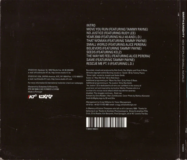 Smith & Mighty - Big World Small World (CD, Album, Dig) - Image 2