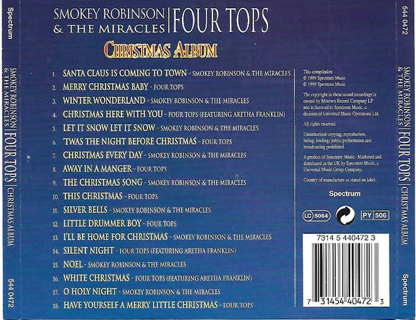 Smokey Robinson & The Miracles, Four Tops - Christmas Album (CD, Comp) - Image 2