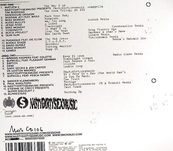 Smokin Jo* & Tim Sheridan - Sessions (2xCD, Mixed) - Image 2