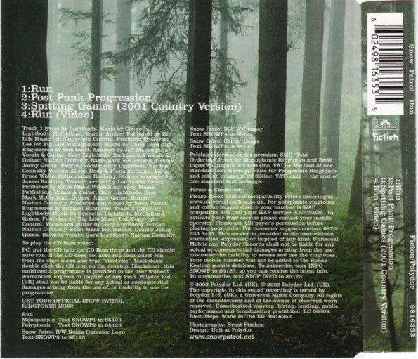 Snow Patrol - Run (CD, Single, Enh) - Image 2