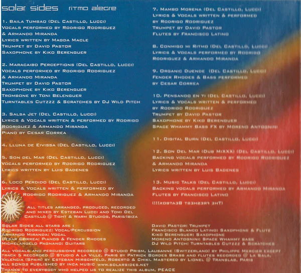 Solar Sides - Ritmo Alegre (CD, Album) - Image 4