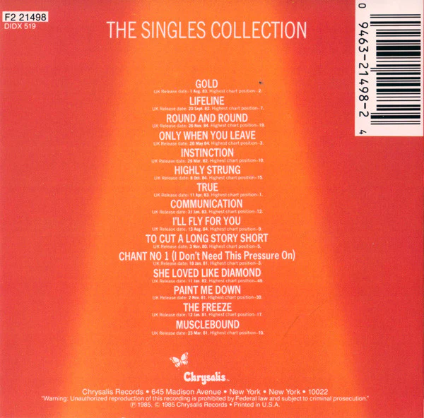 Spandau Ballet - The Singles Collection (CD, Comp, Club) - Image 2