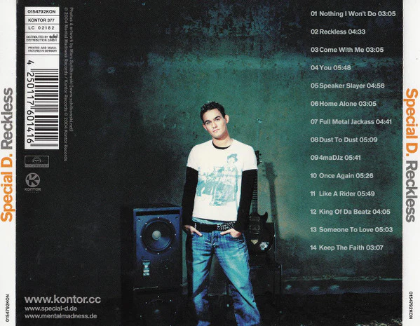 Special D. - Reckless (CD, Album, Mixed) - Image 4