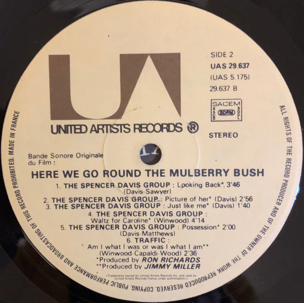 Spencer Davis Group* / Traffic - Nostalgia Volume 4 - Original Soundtrack Of The Film "Here We Go Round The Mulberry Bush" (LP, Album, RE) - Image 4