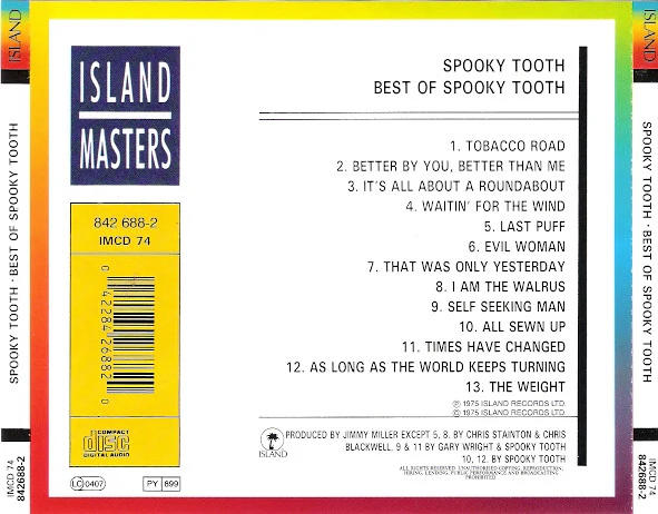 Spooky Tooth - The Best Of Spooky Tooth (CD, Comp, RE) - Image 2