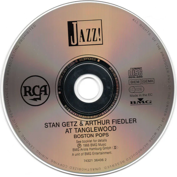 Stan Getz & Arthur Fiedler, Boston Pops* - Stan Getz & Arthur Fiedler At Tanglewood (CD, Album) - Image 3