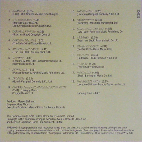 Stanley Black & His Orchestra - A Touch Of Latin (CD, Comp) - Image 2