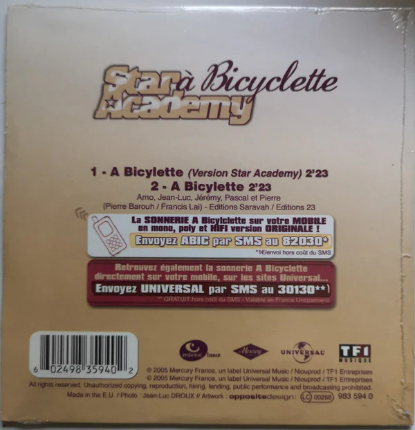 Star Academy - A Bicyclette (CD, Single, car) - Image 2