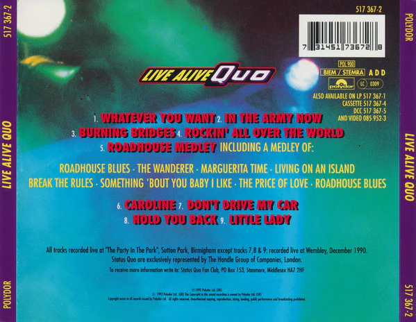 Status Quo - Live Alive Quo (CD, Album) - Image 2