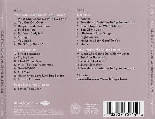 Stephanie Mills - Feel The Fire - The 20th Century Collection (2xCD, Comp) - Image 2