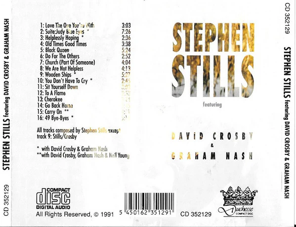 Stephen Stills Featuring David Crosby, Graham Nash - Stephen Stills (CD, Album, Comp) - Image 2