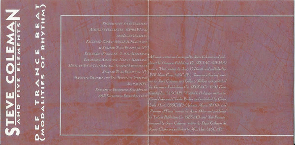 Steve Coleman And Five Elements - Def Trance Beat (Modalities Of Rhythm) (CD, Album) - Image 5