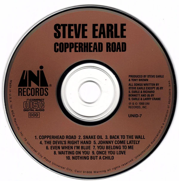 Steve Earle - Copperhead Road (CD, Album) - Image 3