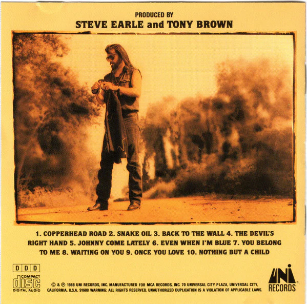 Steve Earle - Copperhead Road (CD, Album) - Image 4