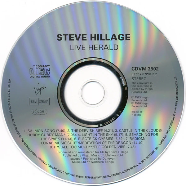 Steve Hillage - Live Herald (CD, Album, RE, RM) - Image 5
