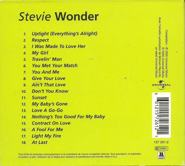 Stevie Wonder - Classic Stevie Wonder - The Universal Masters Collection (CD, Comp) - Image 2