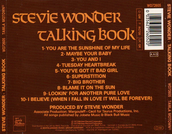 Stevie Wonder - Talking Book (CD, Album, RE) - Image 2