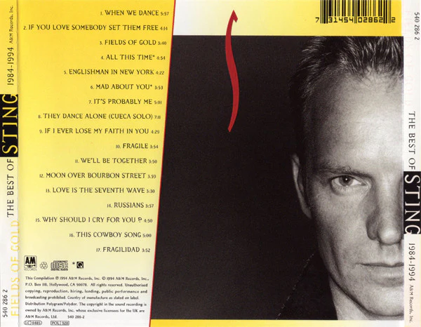 Sting - Fields Of Gold: The Best Of Sting 1984 - 1994 (CD, Comp, RM) - Image 2