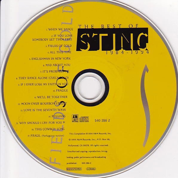 Sting - Fields Of Gold: The Best Of Sting 1984 - 1994 (CD, Comp, RM) - Image 3