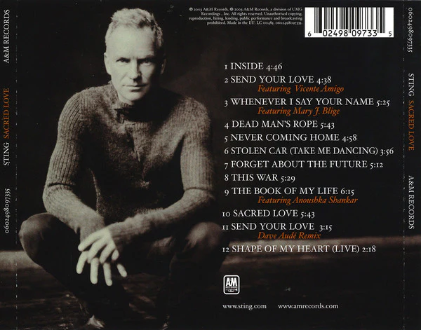 Sting - Sacred Love (CD, Album) - Image 2
