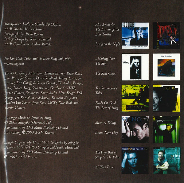 Sting - Sacred Love (CD, Album) - Image 4