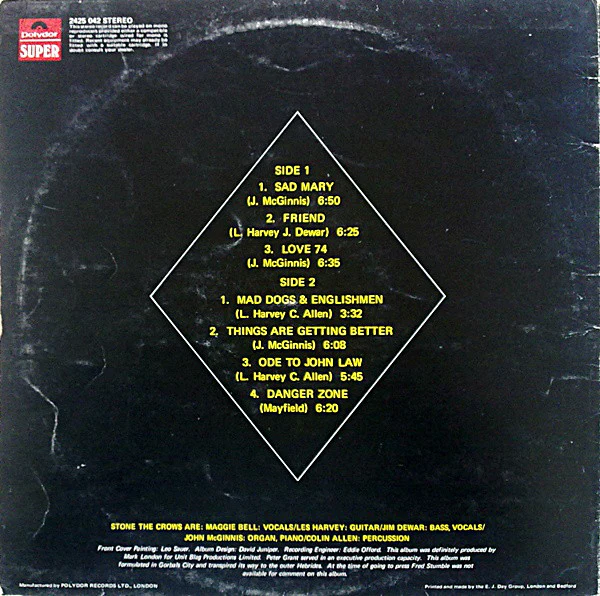 Stone The Crows - Ode To John Law (LP, Album) - Image 3