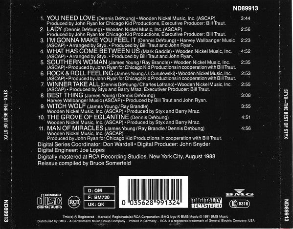 Styx - Best Of Styx (CD, Comp, RE, RM) - Image 2