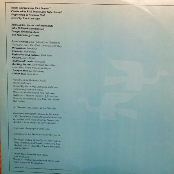 Supertramp - Free As A Bird (LP, Album, Gre) - Image 5