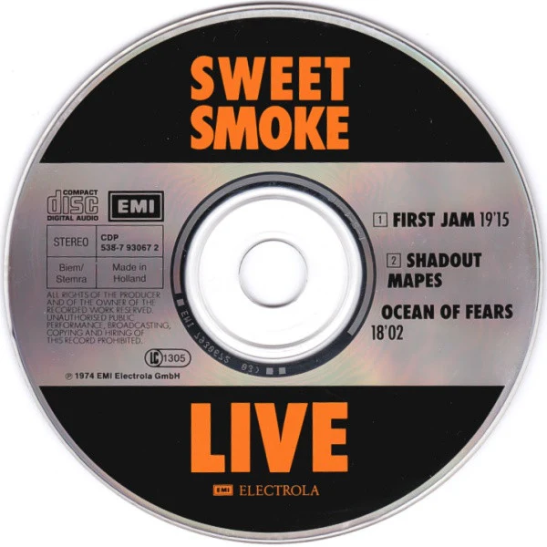 Sweet Smoke - Sweet Smoke Live (CD, Album, RE) - Image 3