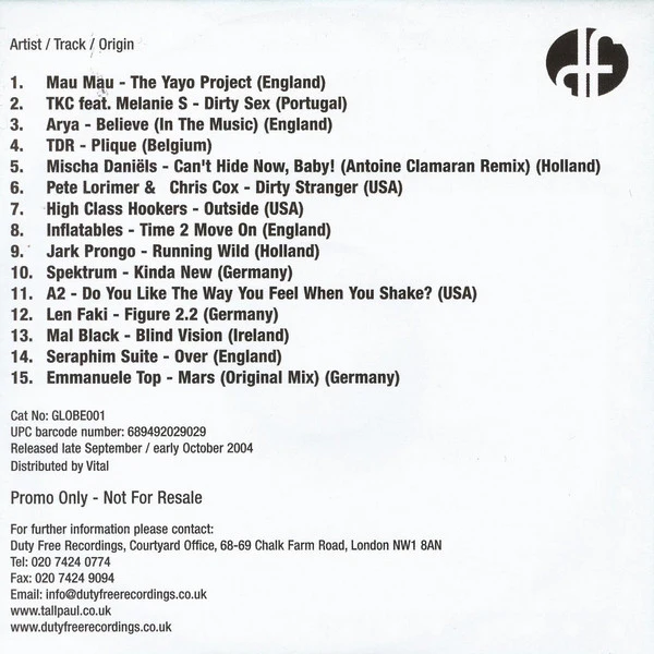 Tall Paul - Globetrotting Vol. 1 Lima, Peru (CD, Comp, Mixed, Promo) - Image 2