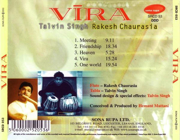 Talvin Singh & Rakesh Chaurasia - Vira (CD, Album) - Image 2