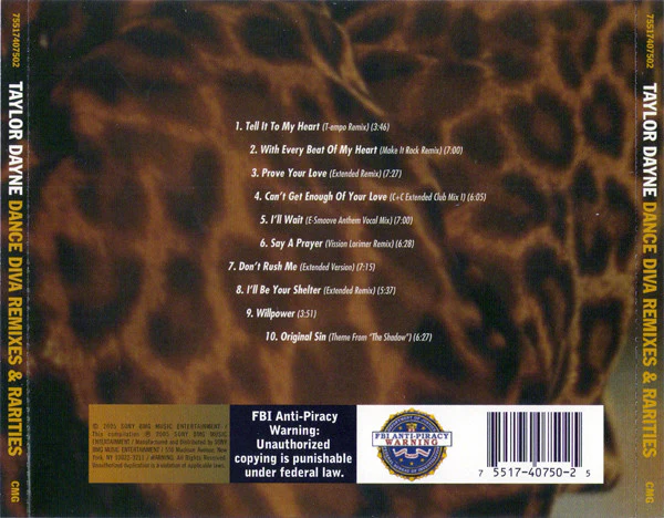 Taylor Dayne - Dance Diva Remixes & Rarities (CD, Comp) - Image 2