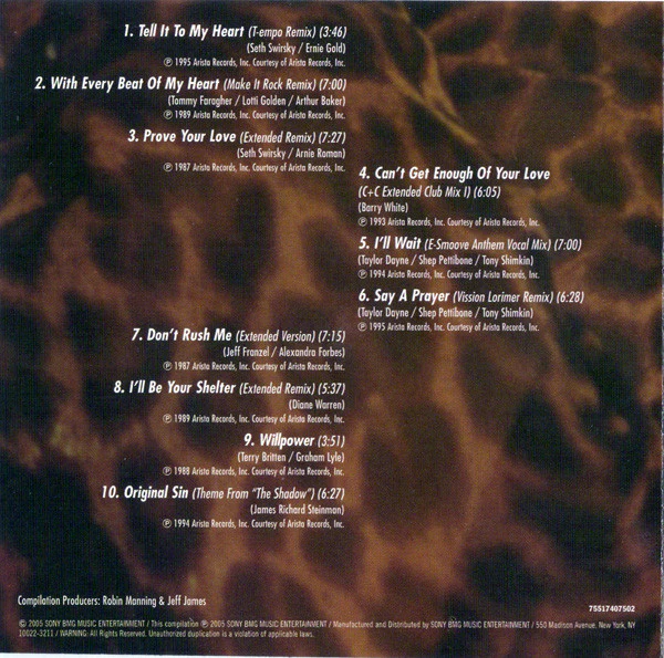 Taylor Dayne - Dance Diva Remixes & Rarities (CD, Comp) - Image 4