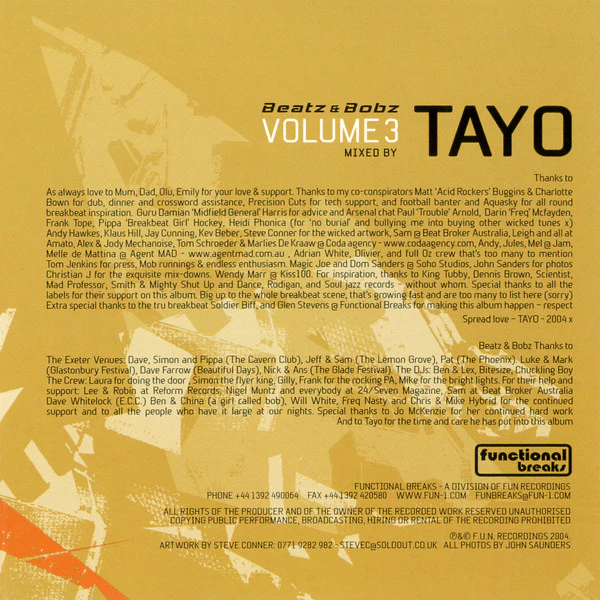 Tayo - Beatz & Bobz Volume 3 (CD, Comp, Mixed) - Image 5