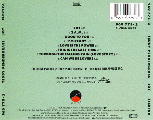 Teddy Pendergrass - Joy (CD, Album) - Image 2