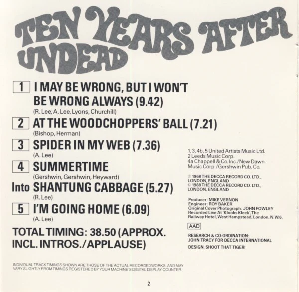 Ten Years After - Undead (CD, Album, RE) - Image 2