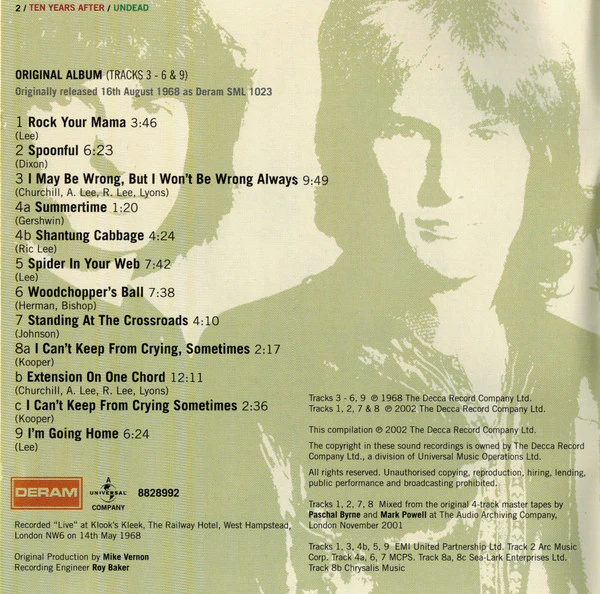 Ten Years After - Undead (CD, Album, RE, RM) - Image 5