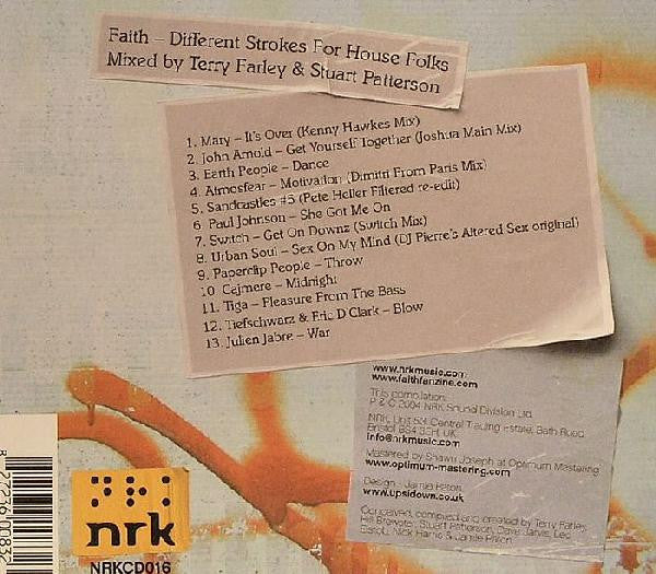Terry Farley & Stuart Patterson - Faith Presents... Different Strokes For House Folks (CD, Comp, Mixed) - Image 2