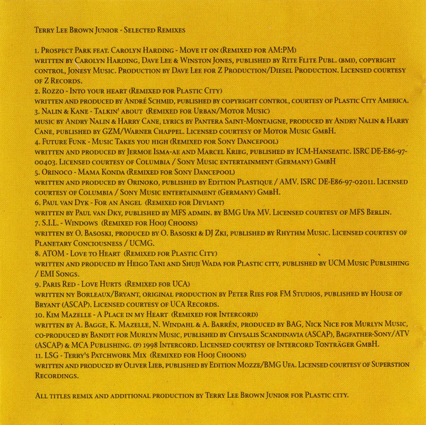 Terry Lee Brown Jr. - Selected Remixes (CD, Comp) - Image 5