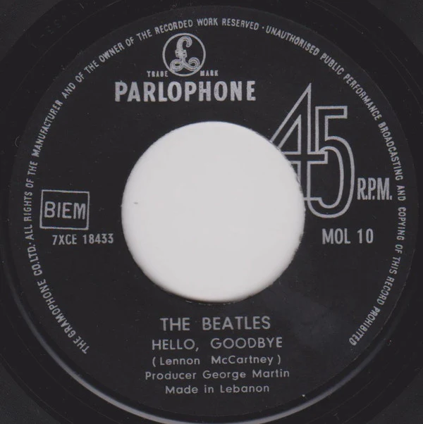 The Beatles - Hello, Goodbye / I Am The Walrus (7", Single) - Image 2