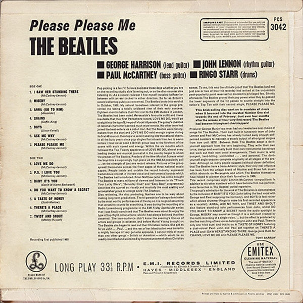 The Beatles - Please Please Me (LP, Album, 5th) - Image 2