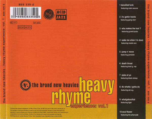 The Brand New Heavies - Heavy Rhyme Experience: Vol. 1 (CD, Album) - Image 2