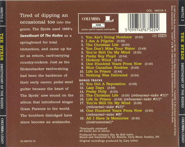 The Byrds - Sweetheart Of The Rodeo (CD, Album, RE, RM, S/Edition) - Image 3