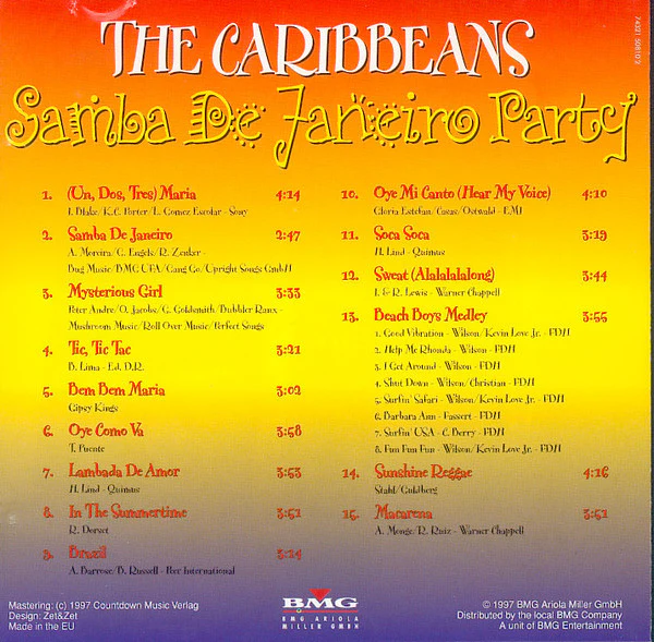 The Caribbeans (5) - Samba De Janeiro Party (CD, Album) - Image 2