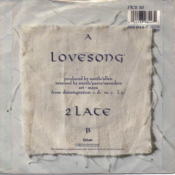 The Cure - Lovesong (7", Single, Sil) - Image 2
