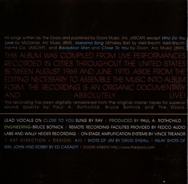 The Doors - Absolutely Live (CD, Album, RE, RM) - Image 4